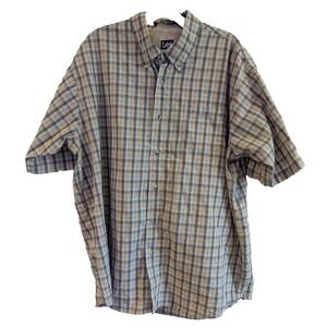 Lee Men's Short Sleeve‎ Stretch Woven Button Up Shirt XL Western Rodeo HSP1LXE